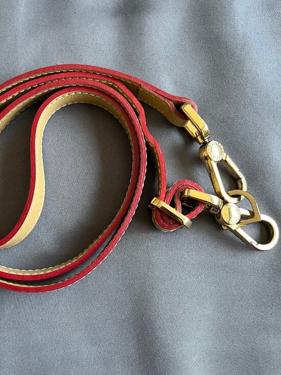 Arcadia Handbag Strap Crossbody Replacement Beige Tan Patent Leather Gold Clasp - Picture 6 of 8